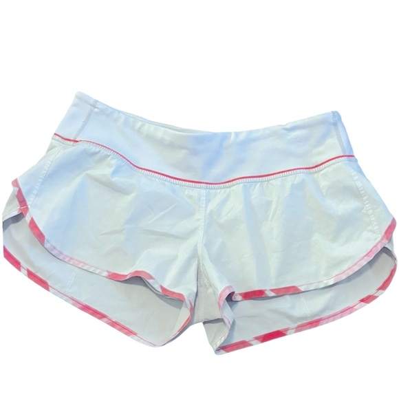 Lululemon Run Speed shorts white/passion Pink Sz 6 Lined Eternal Drawstring - Picture 9 of 10